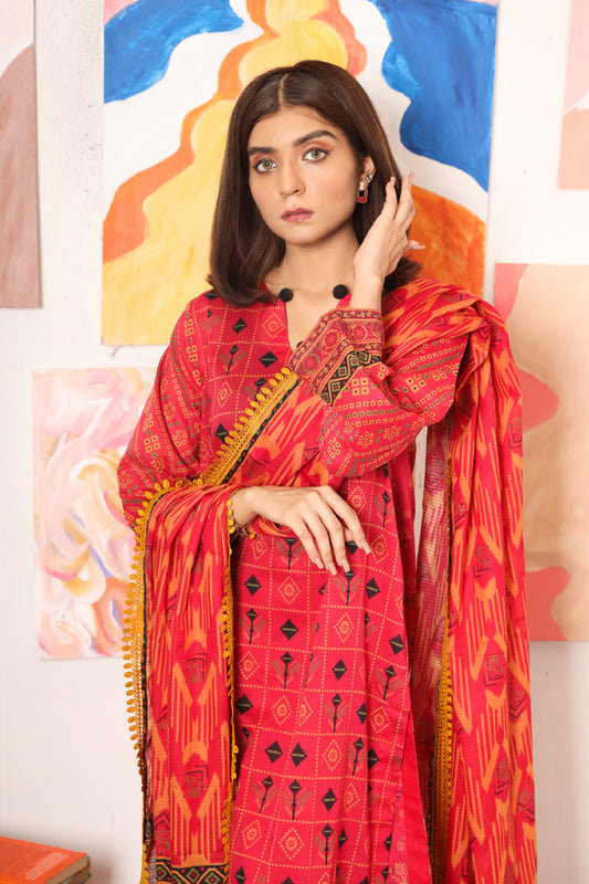 3 PIECE - DIGITALLY PRINTED PREMIUM LAWN - 2534