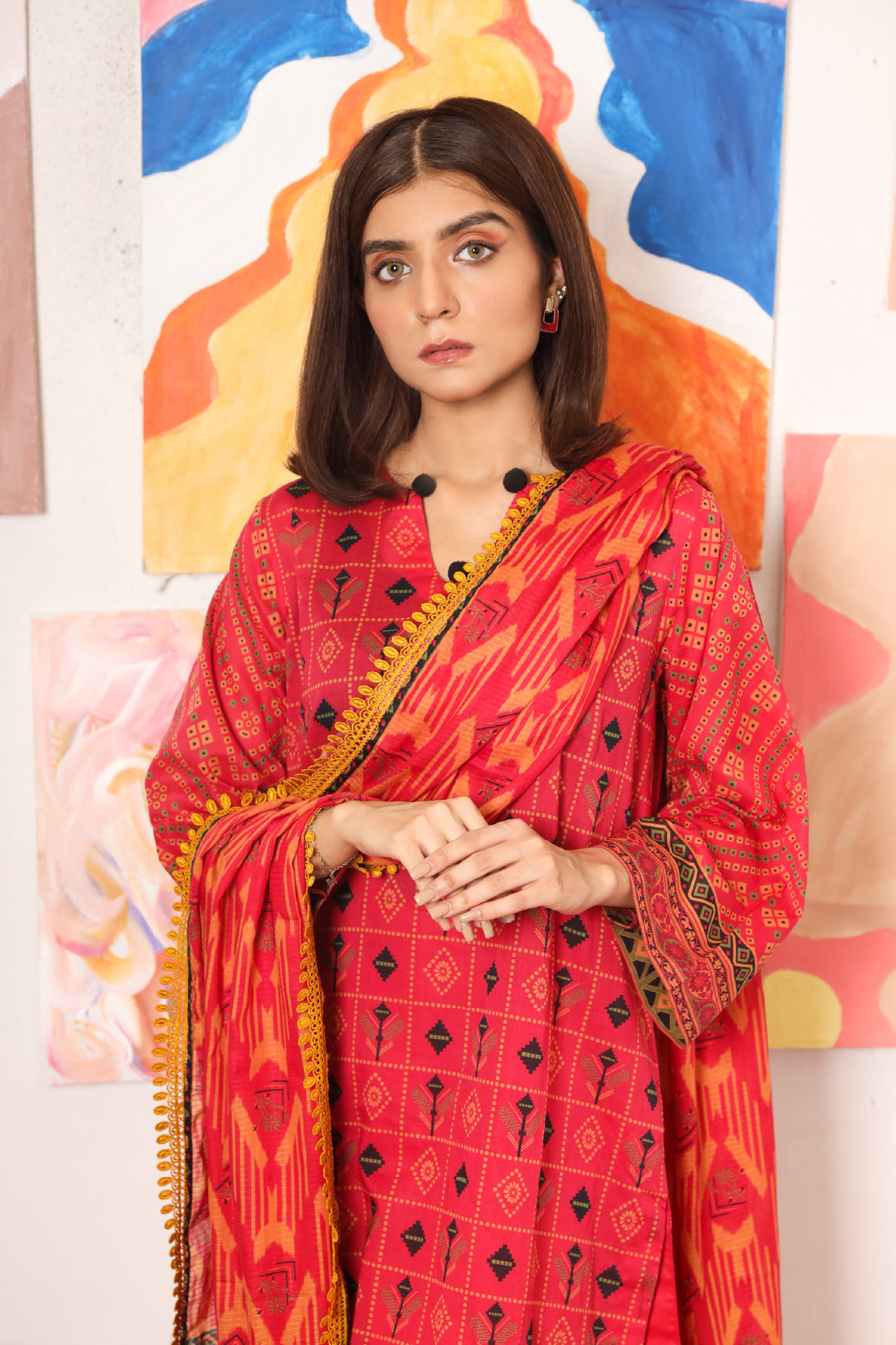 3 PIECE - DIGITALLY PRINTED PREMIUM LAWN - 2534