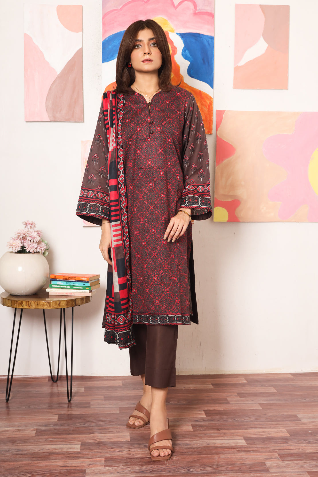 3 PIECE - DIGITALLY PRINTED PREMIUM LAWN - 2535