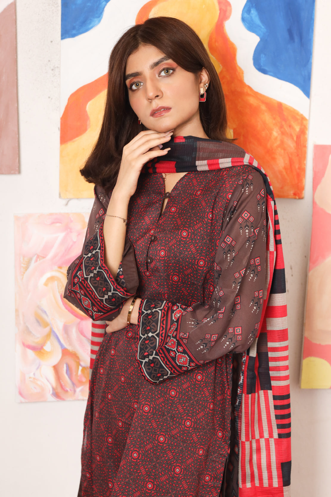 3 PIECE - DIGITALLY PRINTED PREMIUM LAWN - 2535