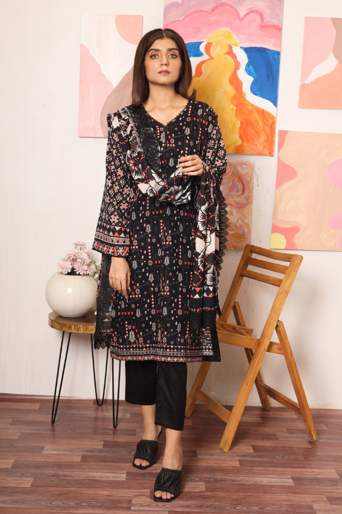 3 PIECE - DIGITALLY PRINTED PREMIUM LAWN - 2538