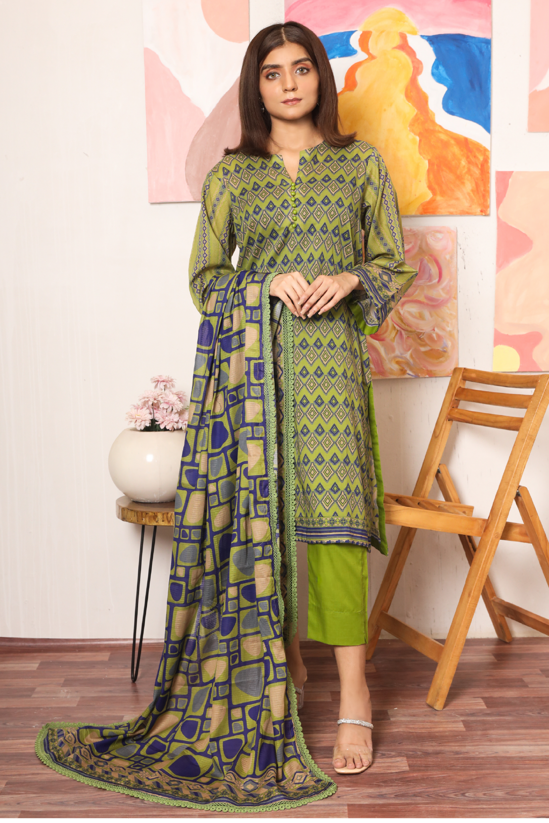 3 PIECE - DIGITALLY PRINTED PREMIUM LAWN - 2541