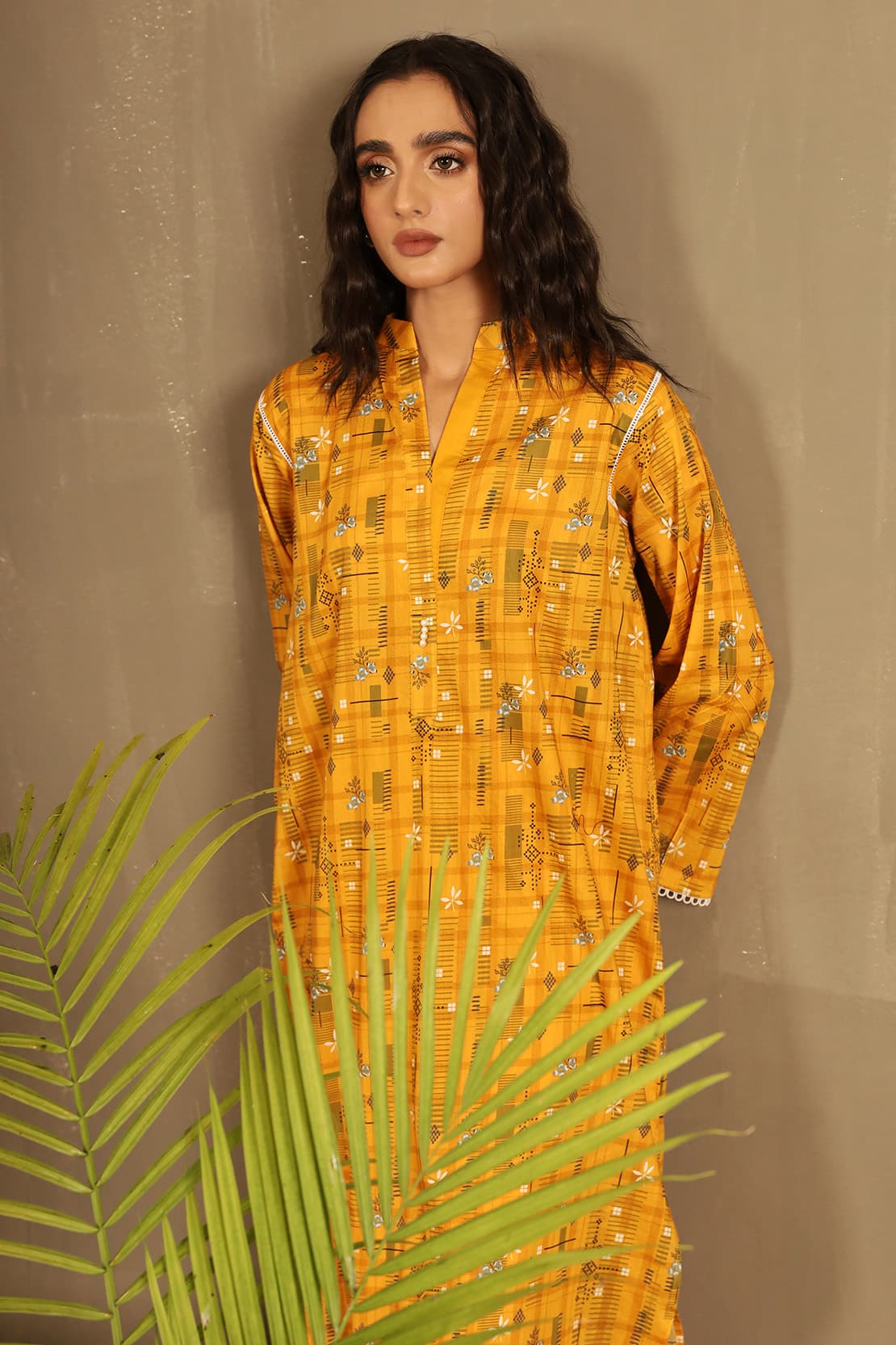 2 Piece - Printed Lawn Shirt with Embroidered Trouser - 7634