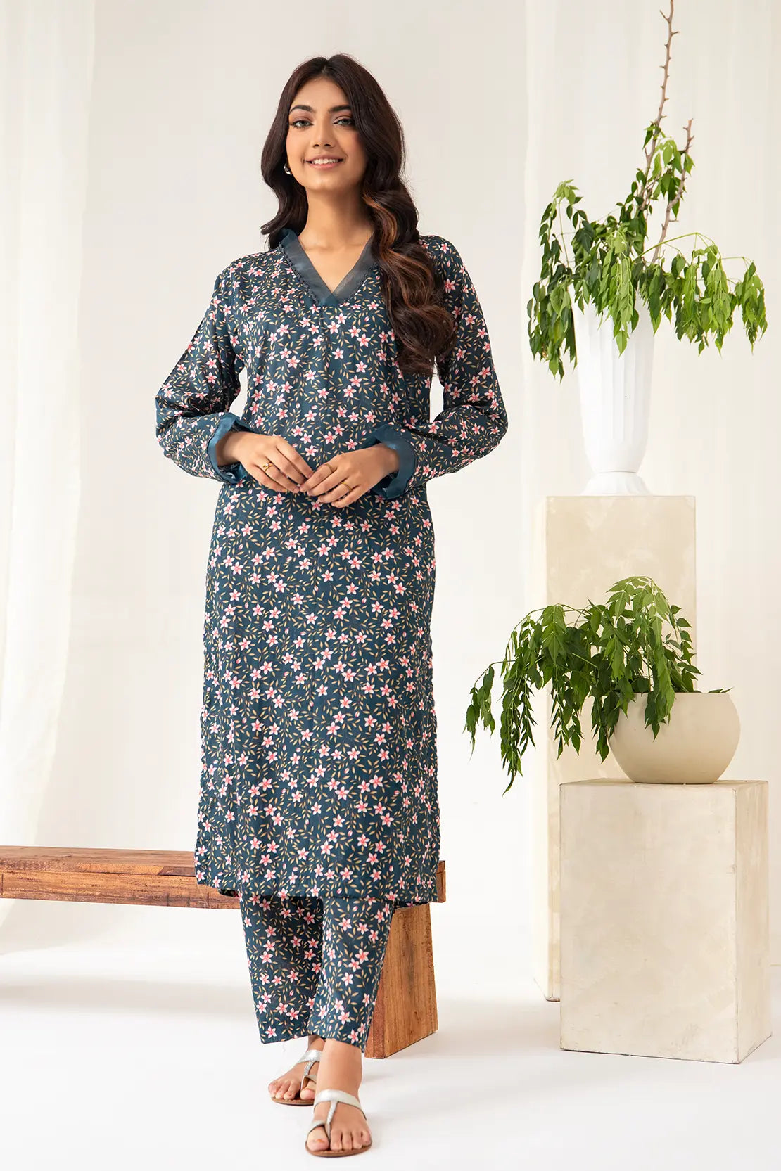 2 Piece - Printed Lawn Co-ord Set – 8062