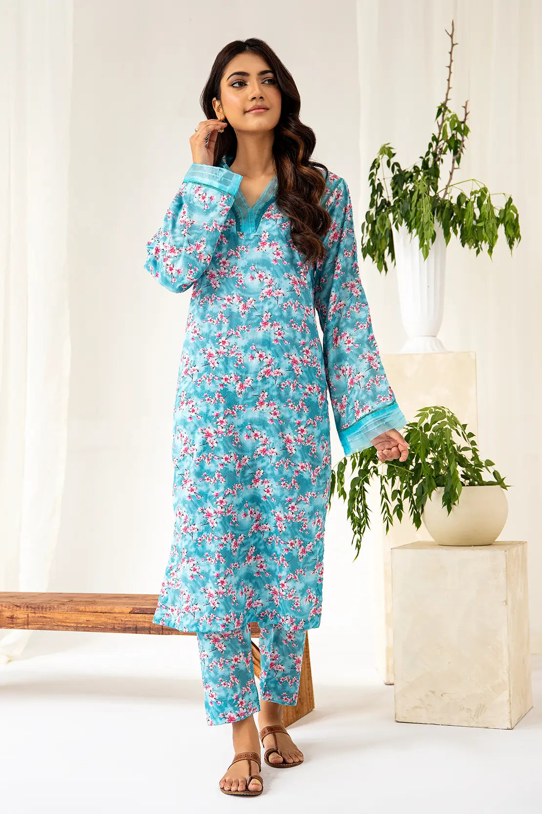 2 Piece - Printed Lawn Co-ord Set – 8064