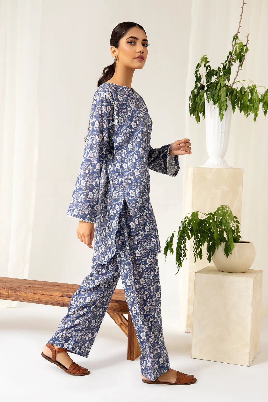 2 Piece - Printed Lawn Co-ord Set – 8068