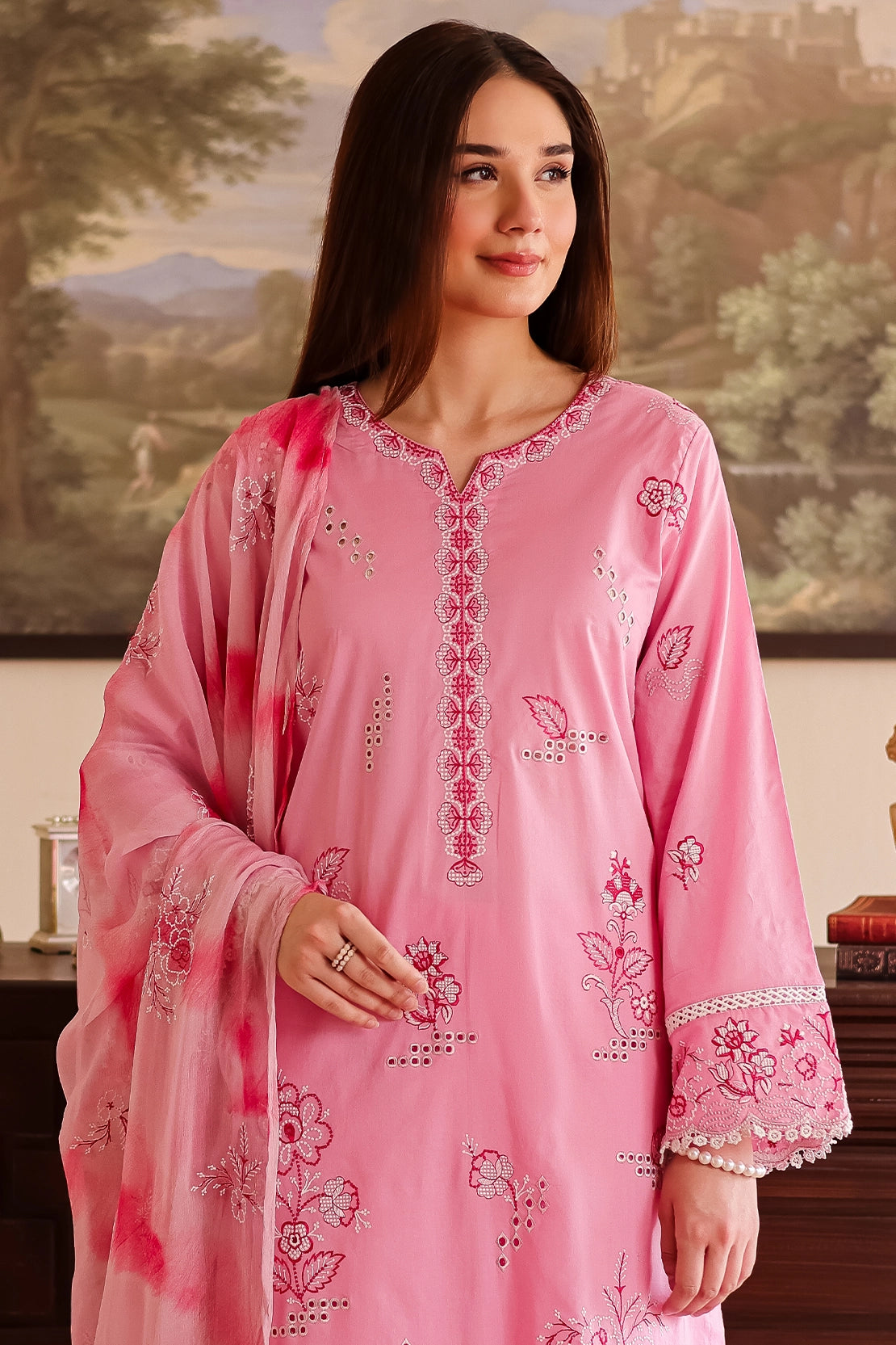 3 Piece - Premium Embroidered Lawn - 502