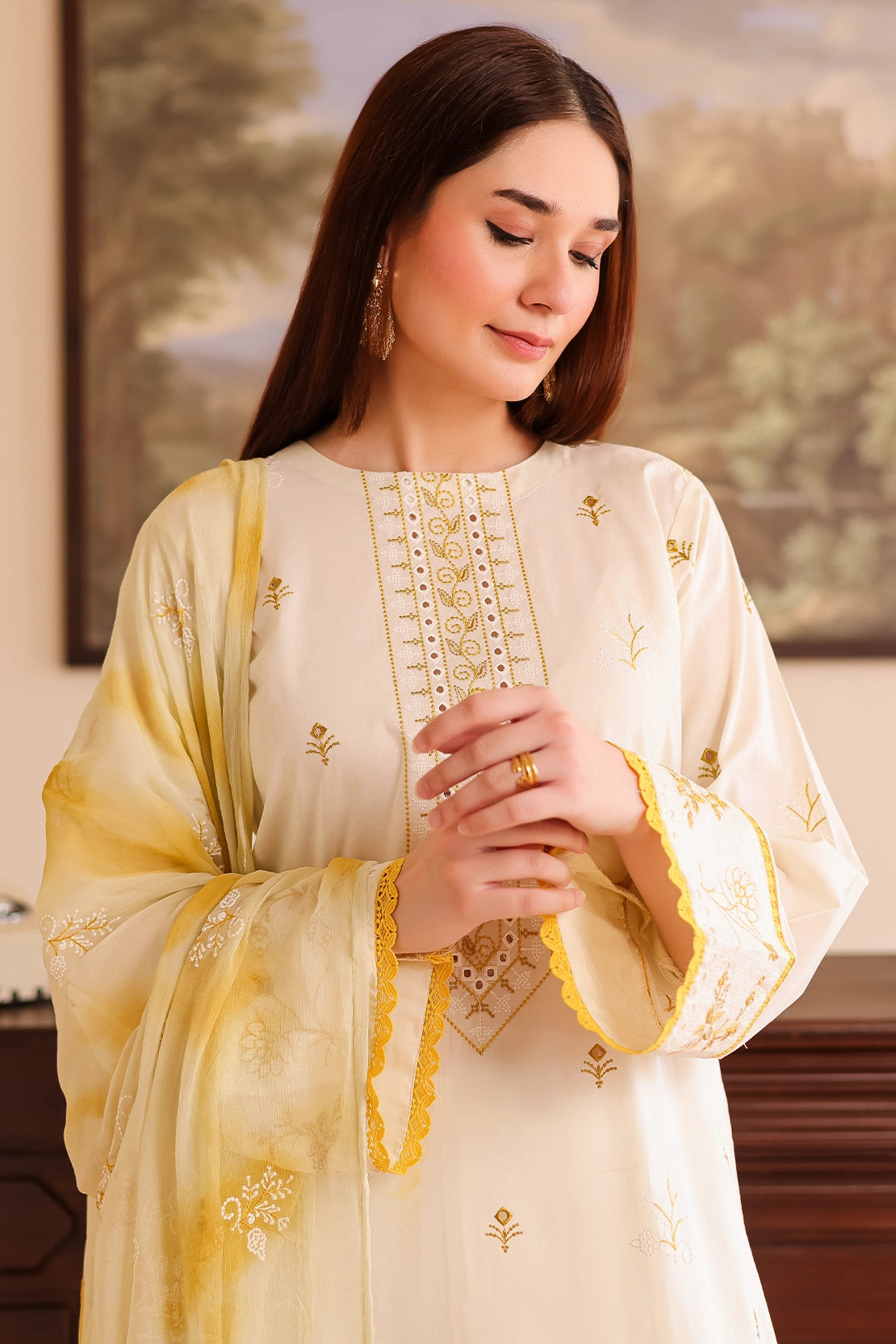 3 Piece - Premium Embroidered Lawn - 503