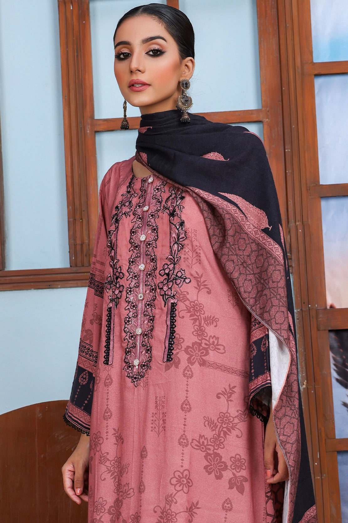 3 PIECE - EMBROIDERED PEACH - 1155