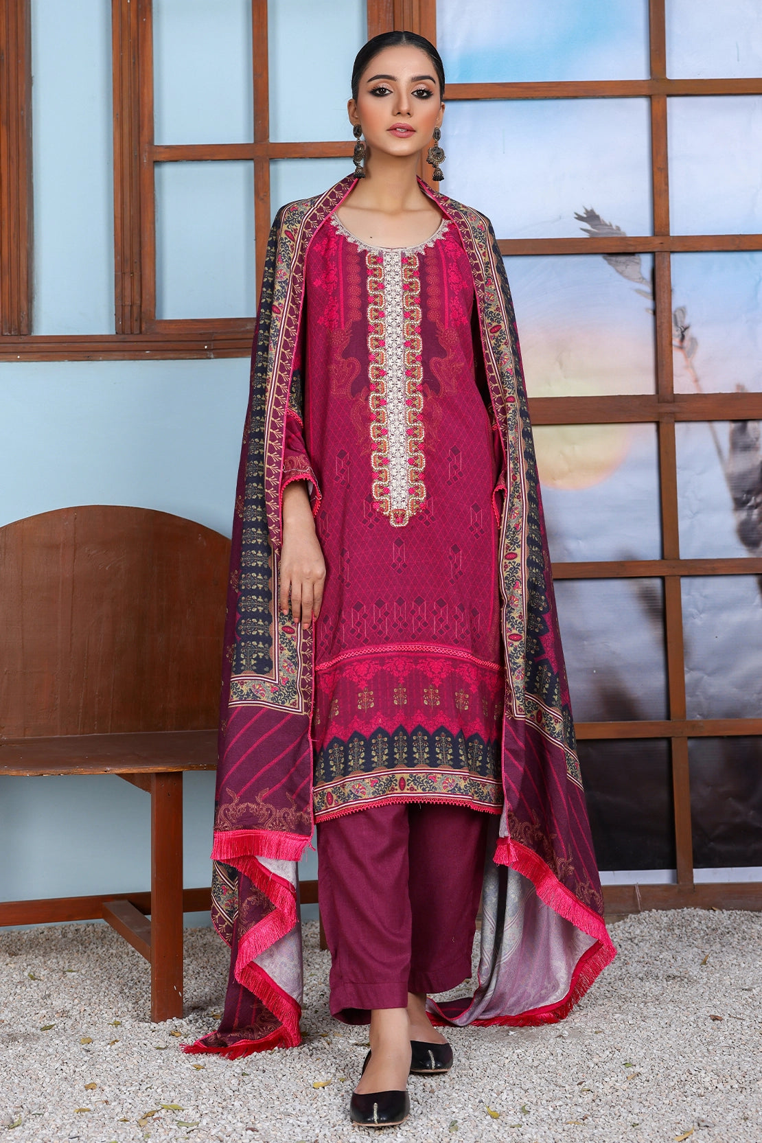 3 PIECE - EMBROIDERED PEACH - 1157