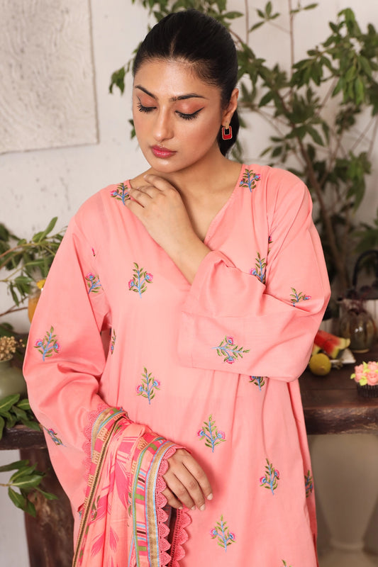 3 PIECE - PREMIUM EMBROIDERED LAWN - 8714