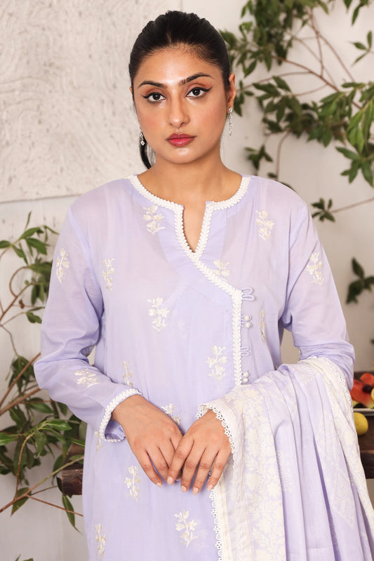 3 PIECE - PREMIUM EMBROIDERED LAWN - 8716