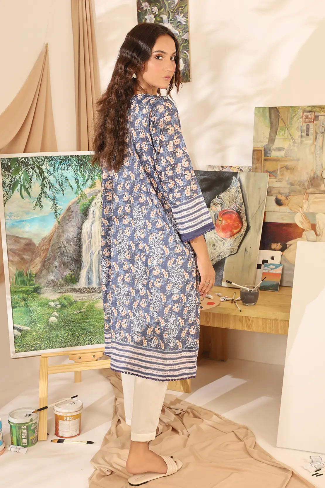 1 Piece - Digitally Printed Lawn Shirt -8060