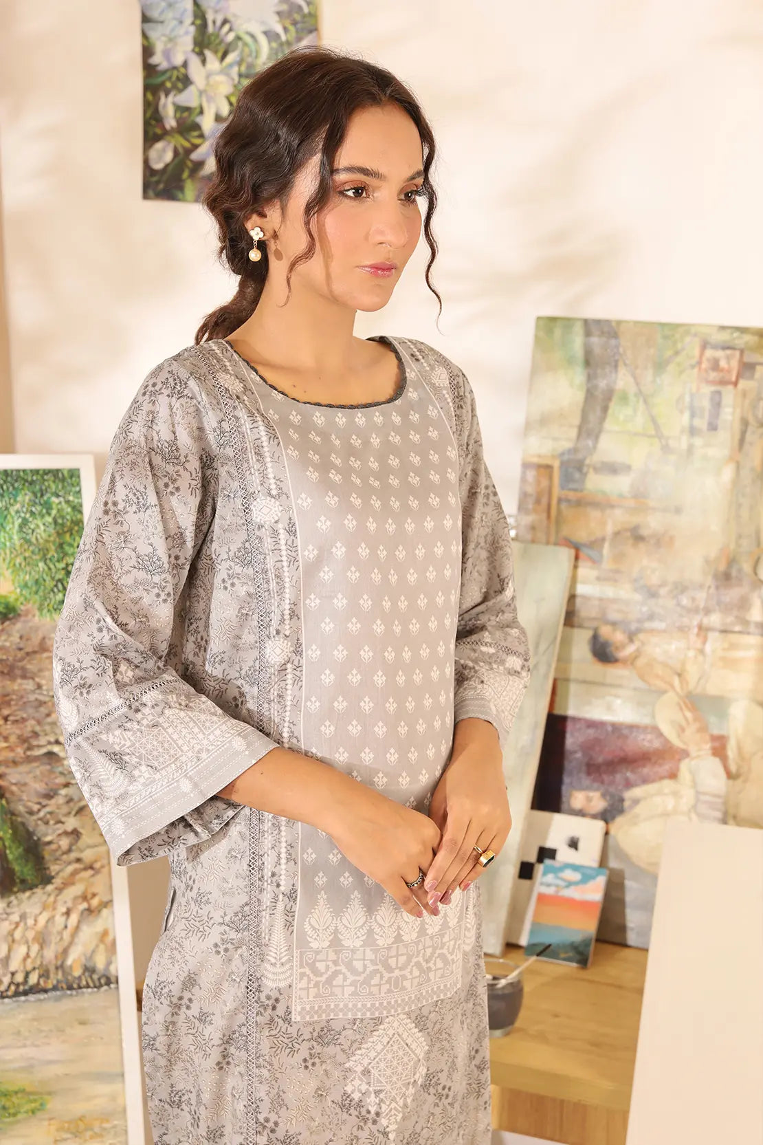 1 Piece - Digitally Printed Lawn Shirt -8053