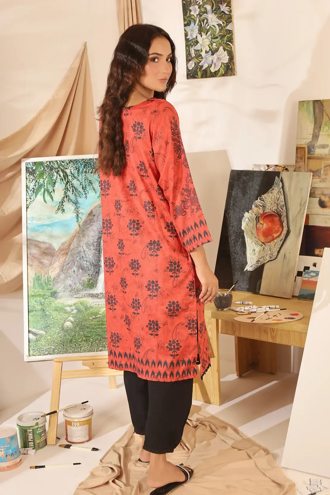 1 Piece - Digitally Printed Lawn Shirt -8056