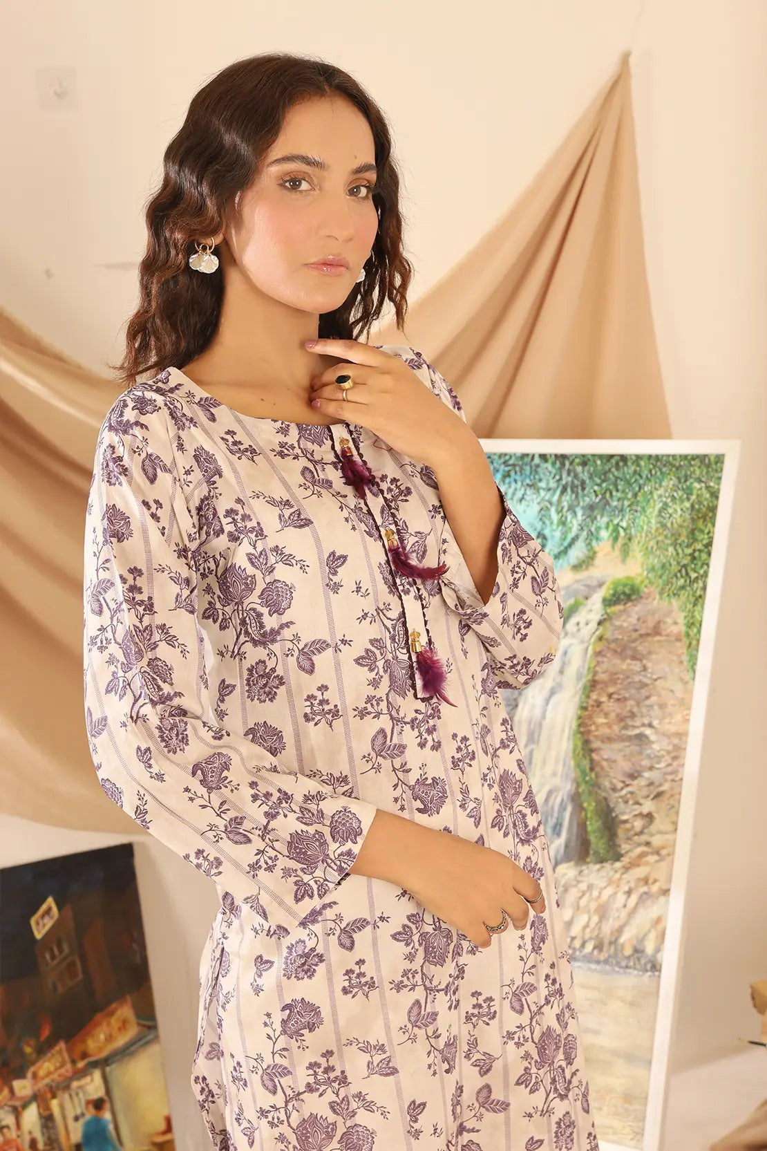 1 Piece - Digitally Printed Lawn Shirt -8057