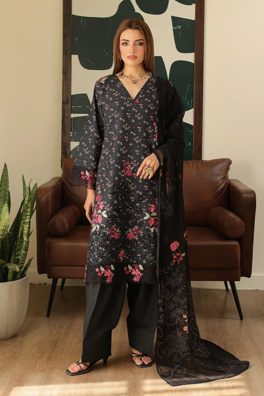 3 Piece - Embroidered Lawn Karandi  - 3917