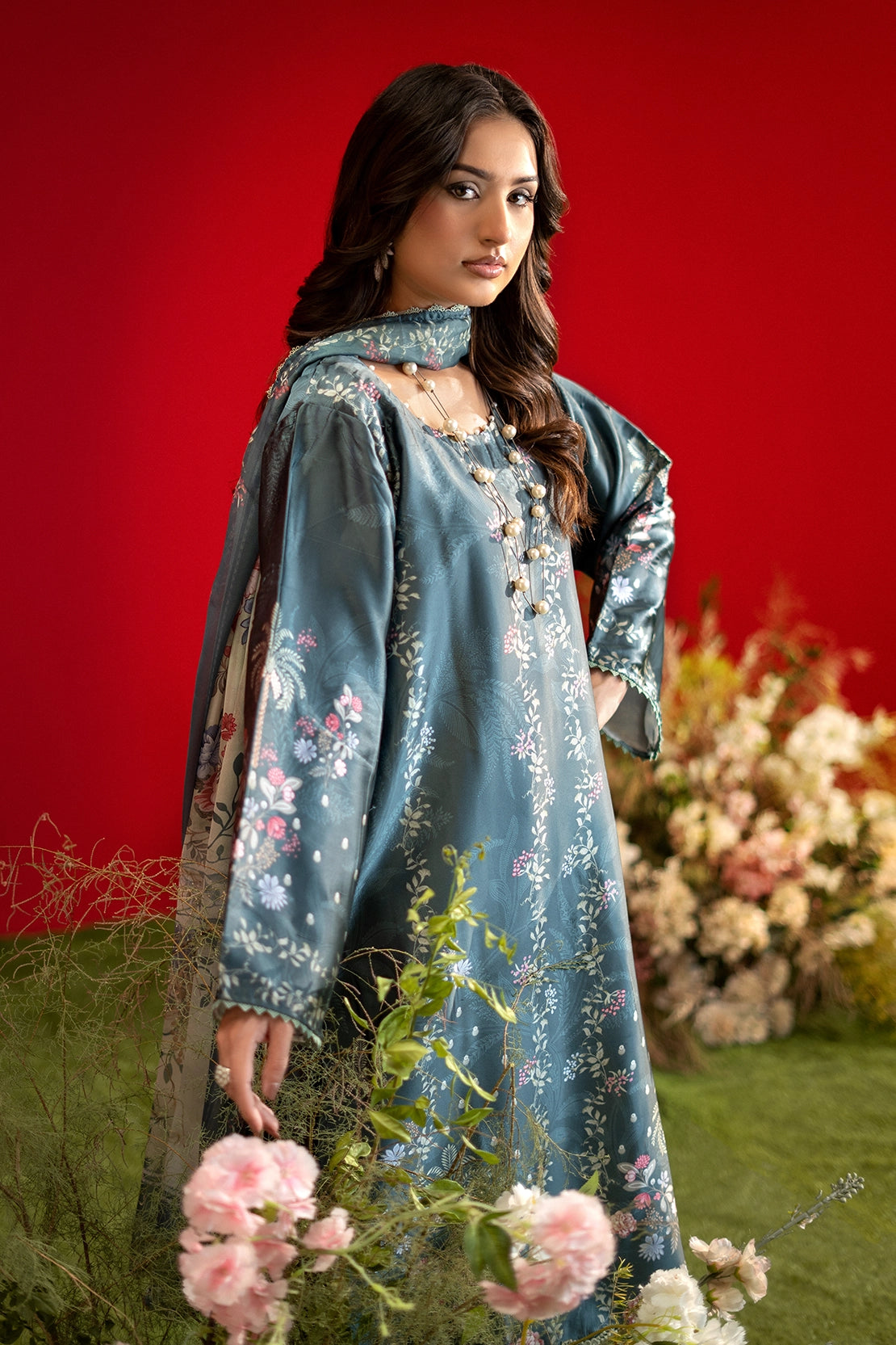 3 Piece - Digitally Printed Luxury Silk - 3904