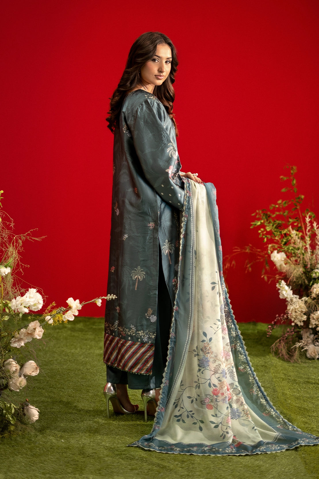3 Piece - Digitally Printed Luxury Silk - 3904