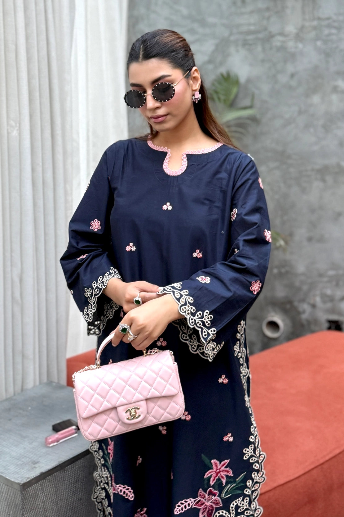 Stitched 2 Piece - Embroidered Lawn - Midnight Bloom