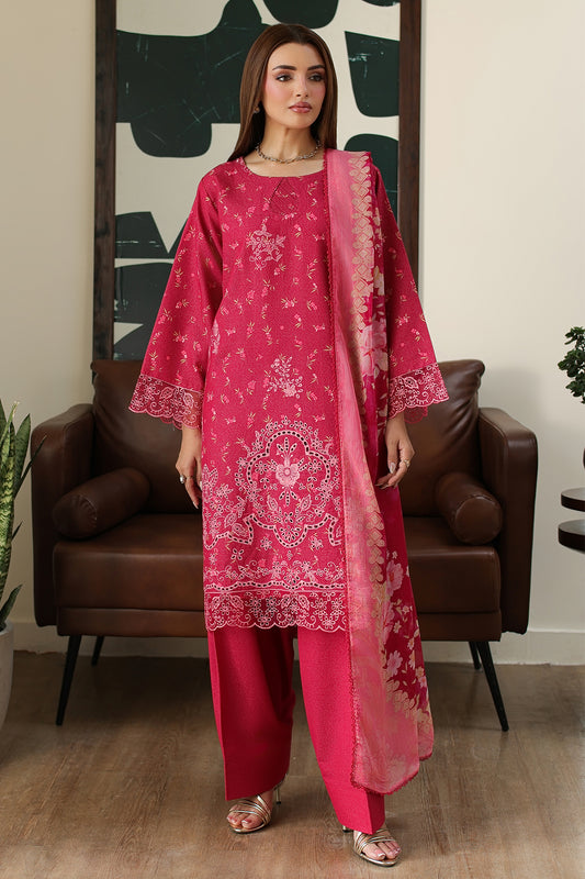3 Piece - Embroidered Lawn Karandi  - 3918