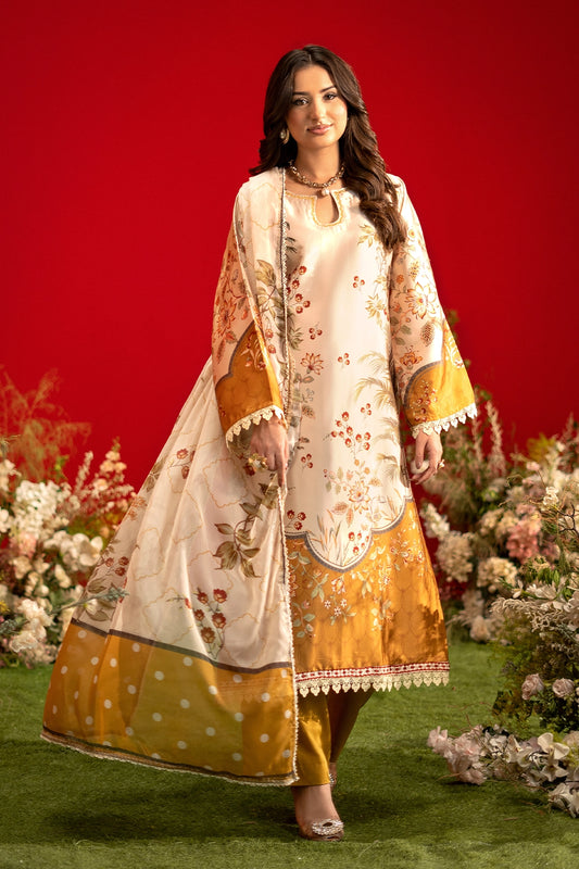 3 Piece - Digitally Printed Luxury Silk - 3907