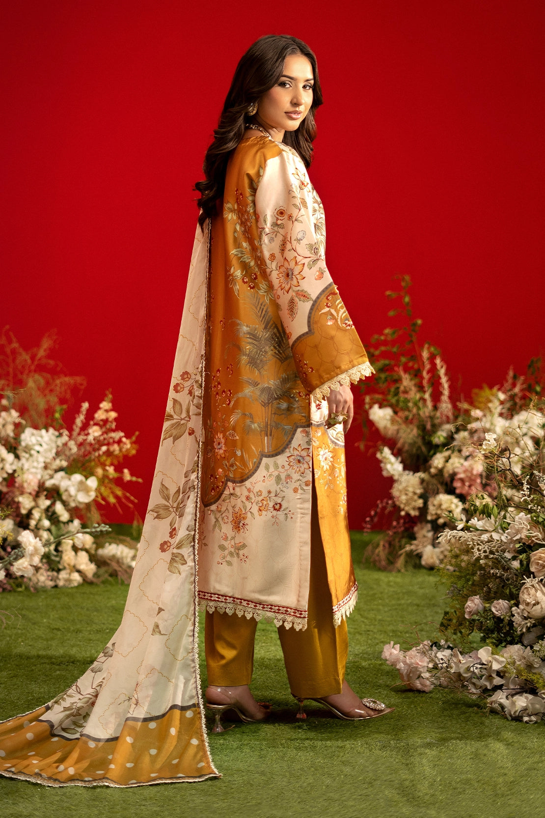 3 Piece - Digitally Printed Luxury Silk - 3907