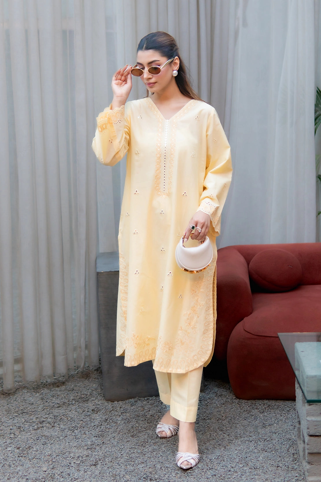 Stitched 2 Piece - Embroidered Lawn - Marigold