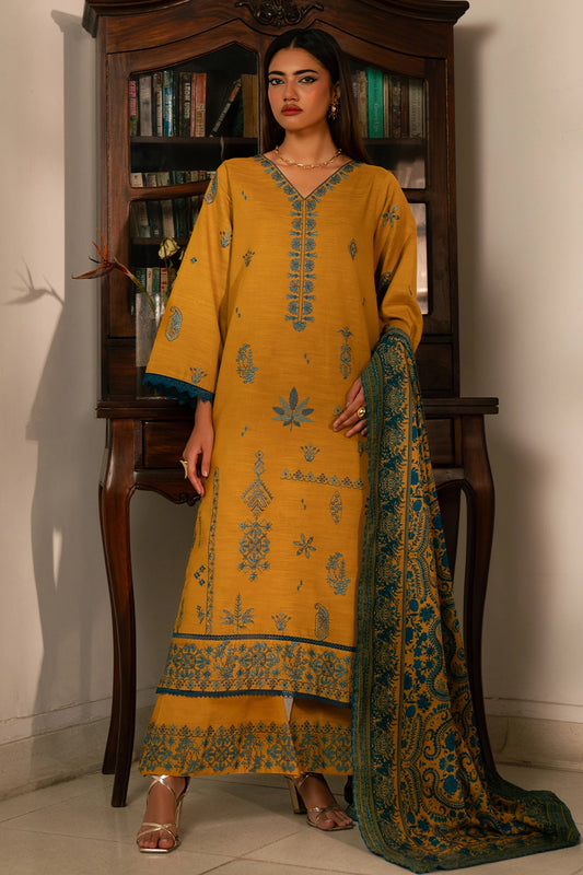 3 Piece - Embroidered Khaddar - 1033
