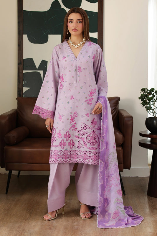 3 Piece - Embroidered Lawn Karandi  - 3911