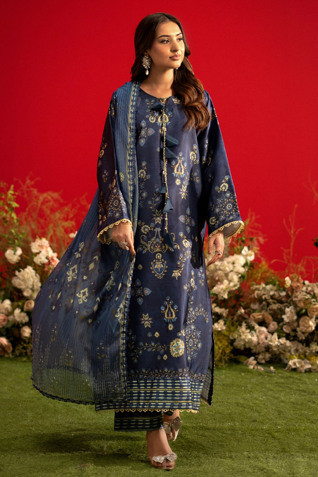 3 Piece - Digitally Printed Luxury Silk - 3903