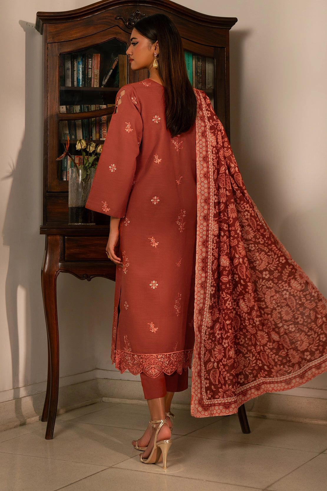 3 Piece - Embroidered Khaddar - 1035