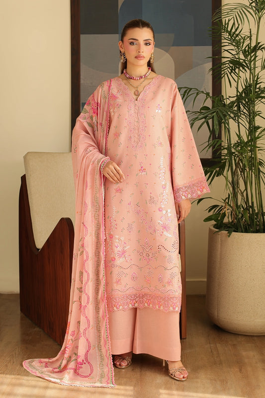 3 Piece - Embroidered Lawn Karandi  - 3912