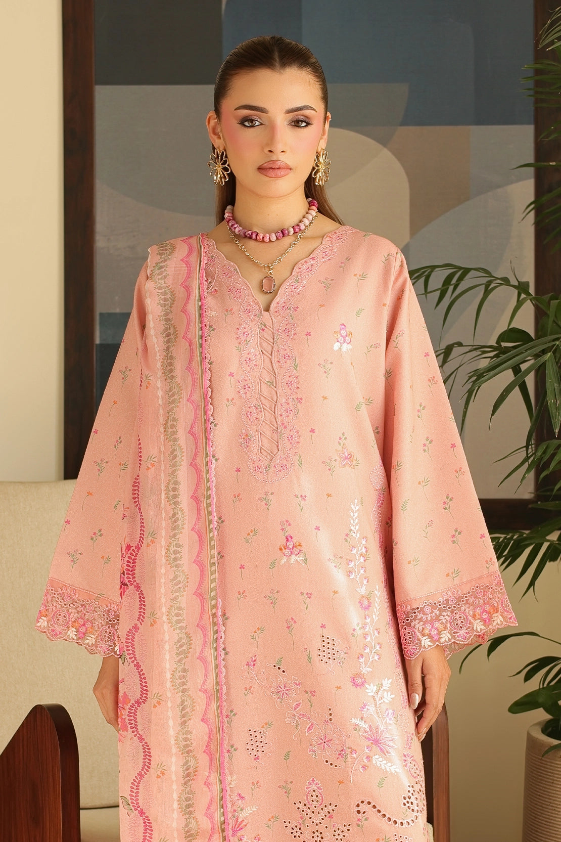 3 Piece - Embroidered Lawn Karandi  - 3912