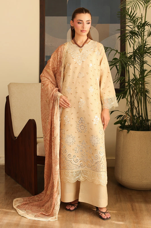 3 Piece - Embroidered Lawn Karandi  - 3916