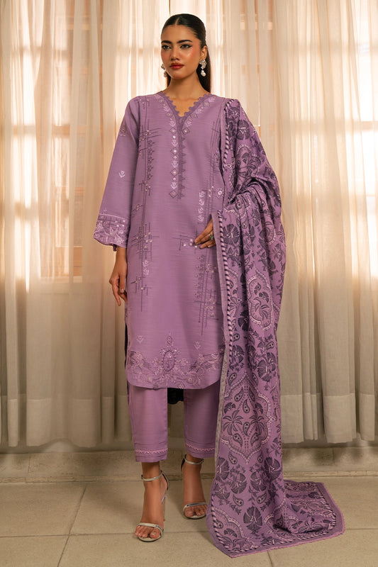 3 Piece - Embroidered Khaddar - 1036