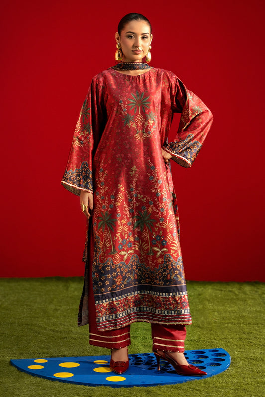3 Piece - Digitally Printed Luxury Silk - 3901
