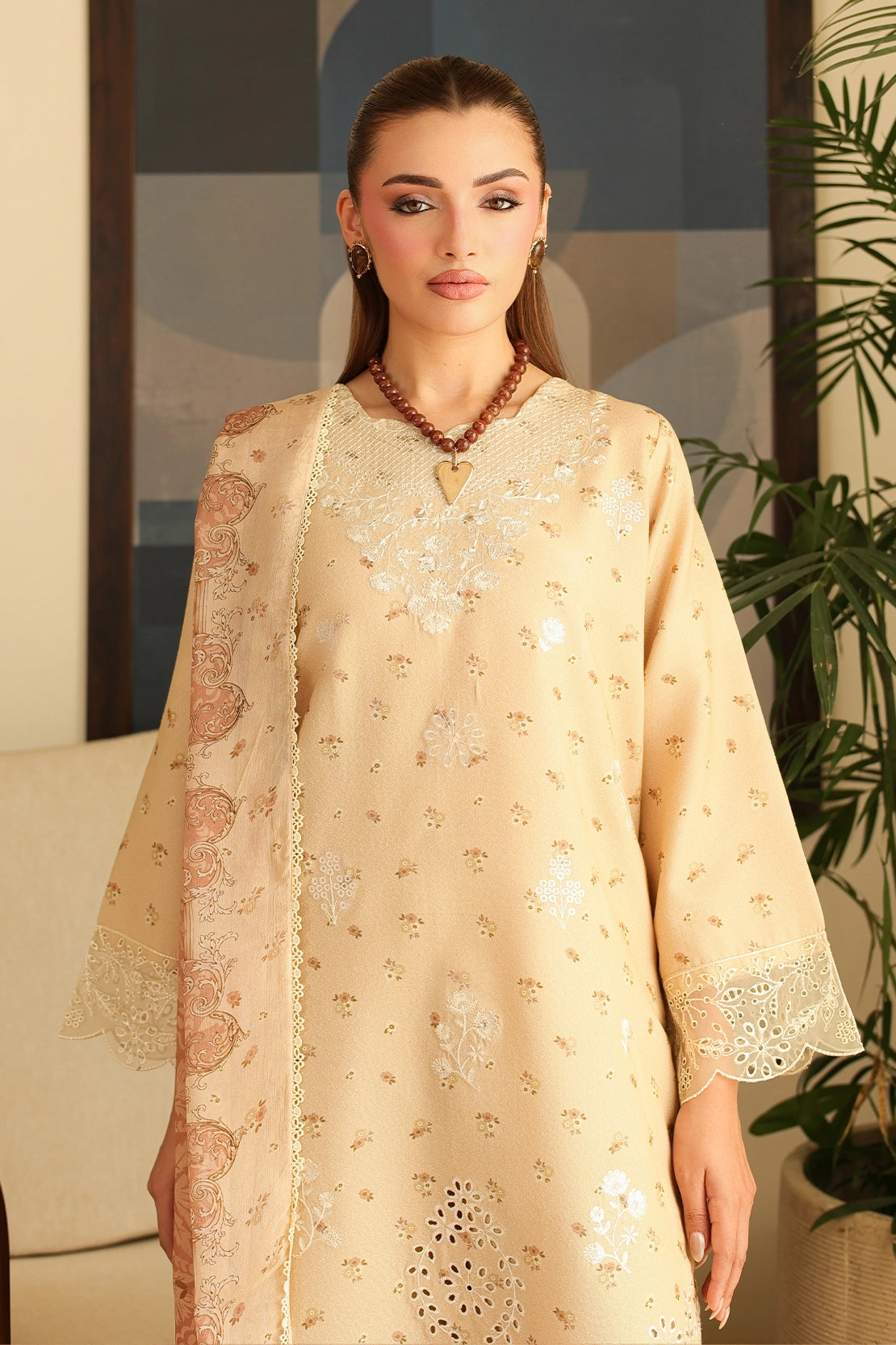 3 Piece - Embroidered Lawn Karandi  - 3916