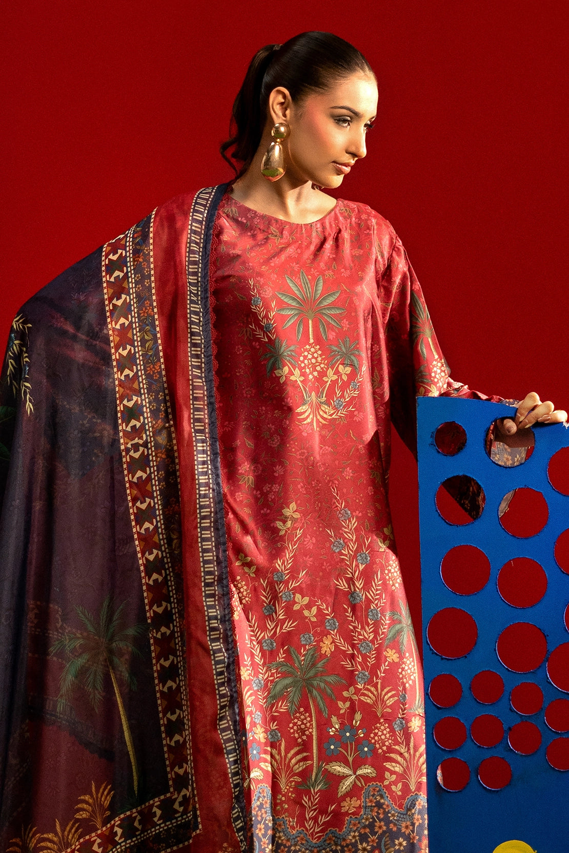 3 Piece - Digitally Printed Luxury Silk - 3901