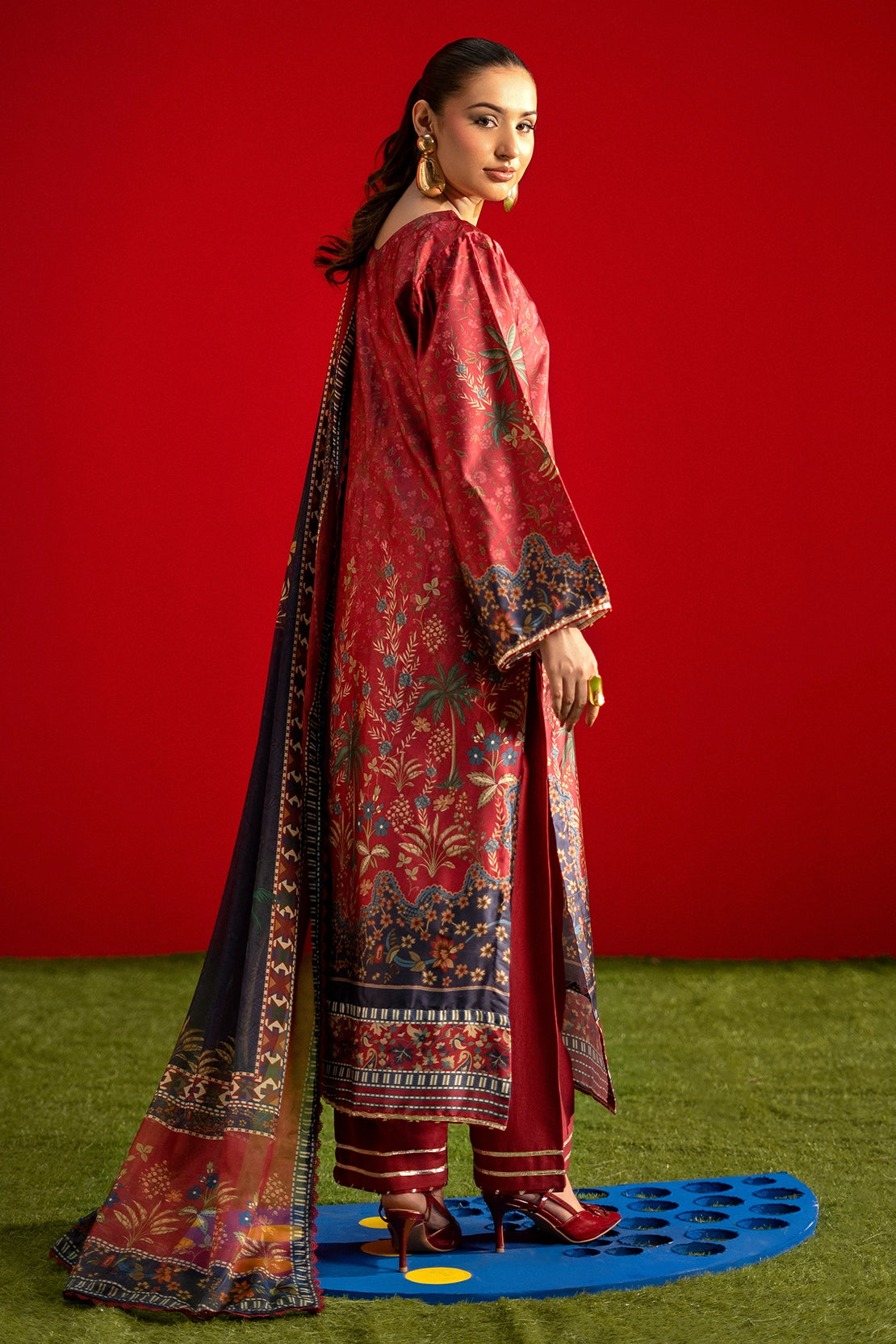 3 Piece - Digitally Printed Luxury Silk - 3901