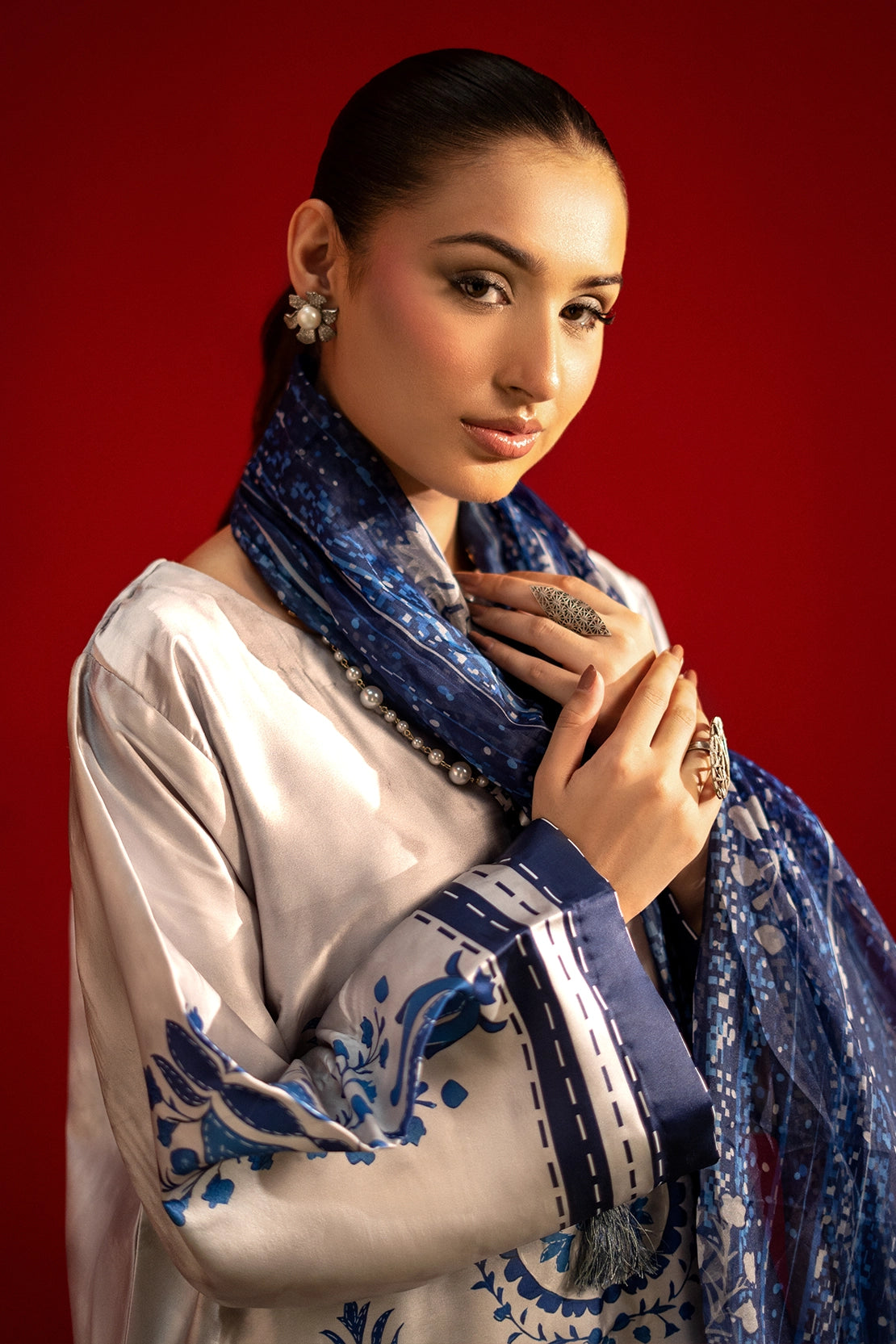 3 Piece - Digitally Printed Luxury Silk - 3909