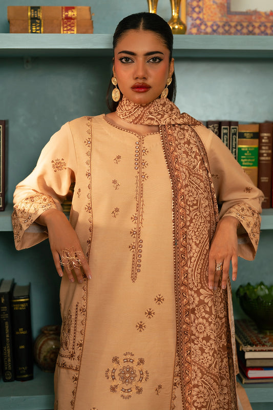 3 Piece - Embroidered Khaddar - 1032