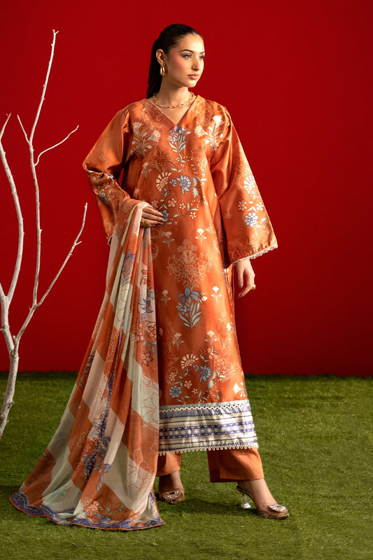 3 Piece - Digitally Printed Luxury Silk - 3910