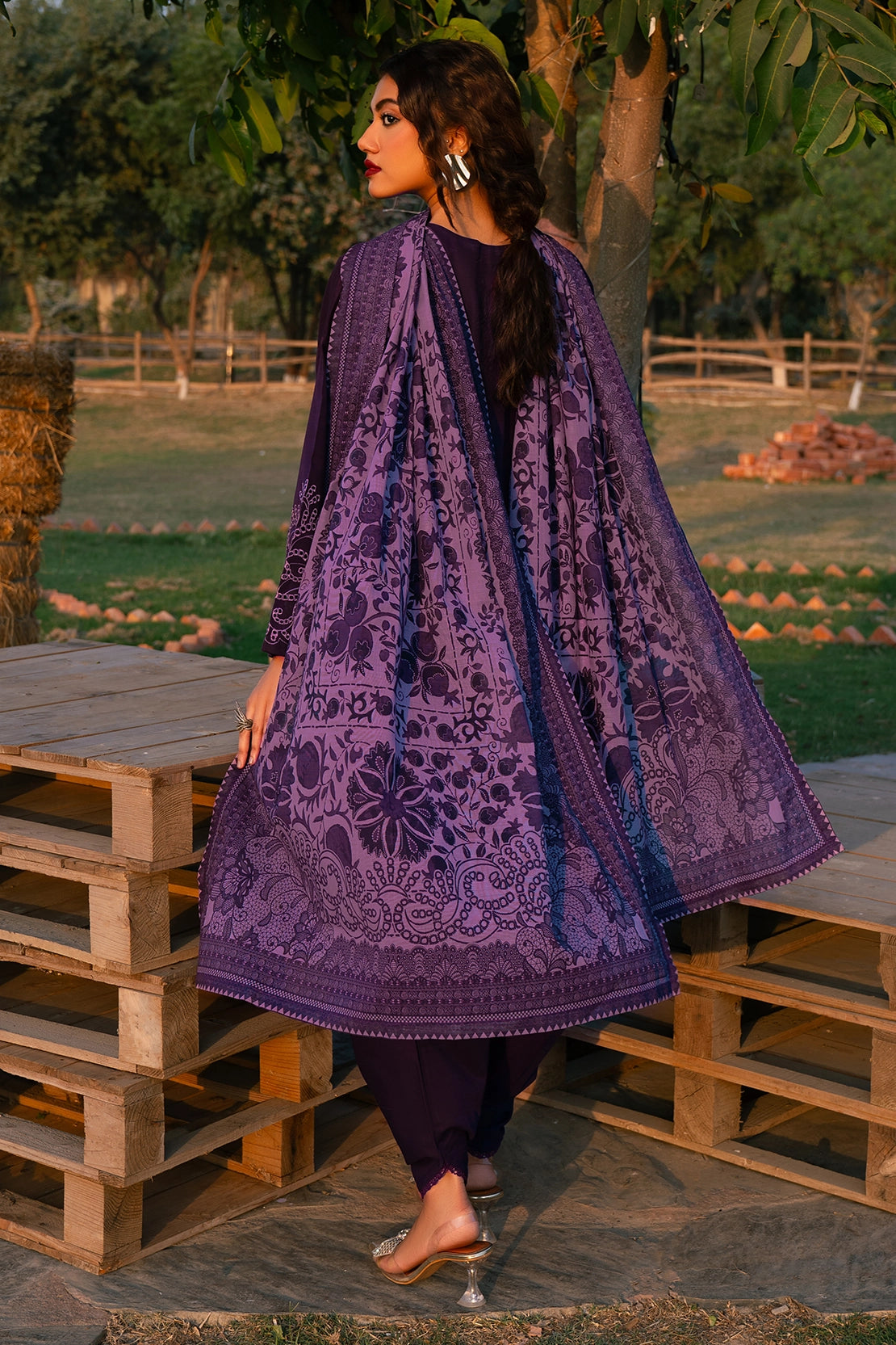 3 Piece - Embroidered  Khaddar - 1034