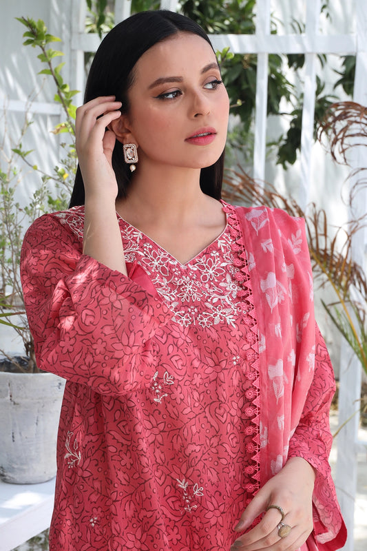 3 Piece - Embroidered Lawn - 8938