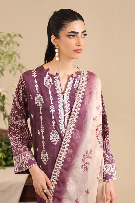 3 Piece - Premium Embroidered Lawn - 9122