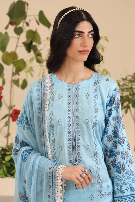 3 Piece - Premium Embroidered Lawn - 9124