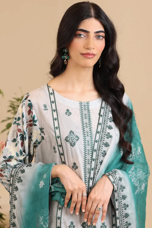 3 Piece - Premium Embroidered Lawn - 9130