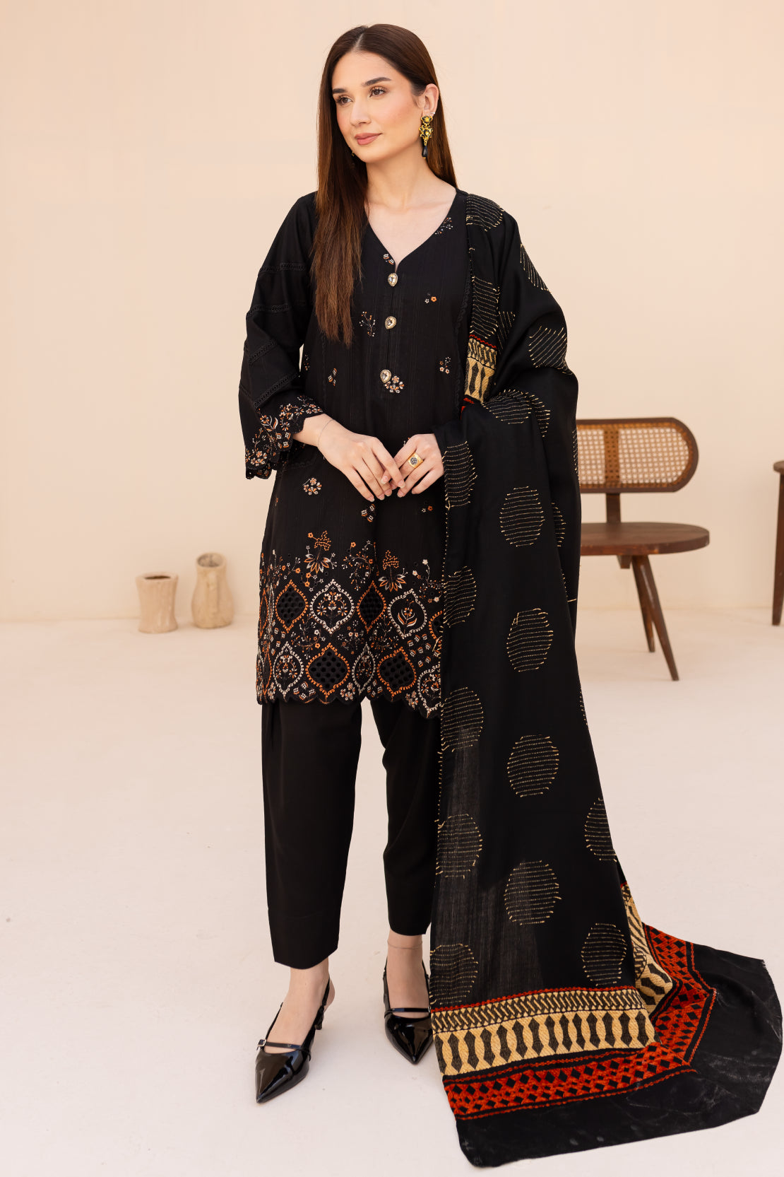 3 PIECE - PREMIUM EMBROIDERED WOOL - 5004