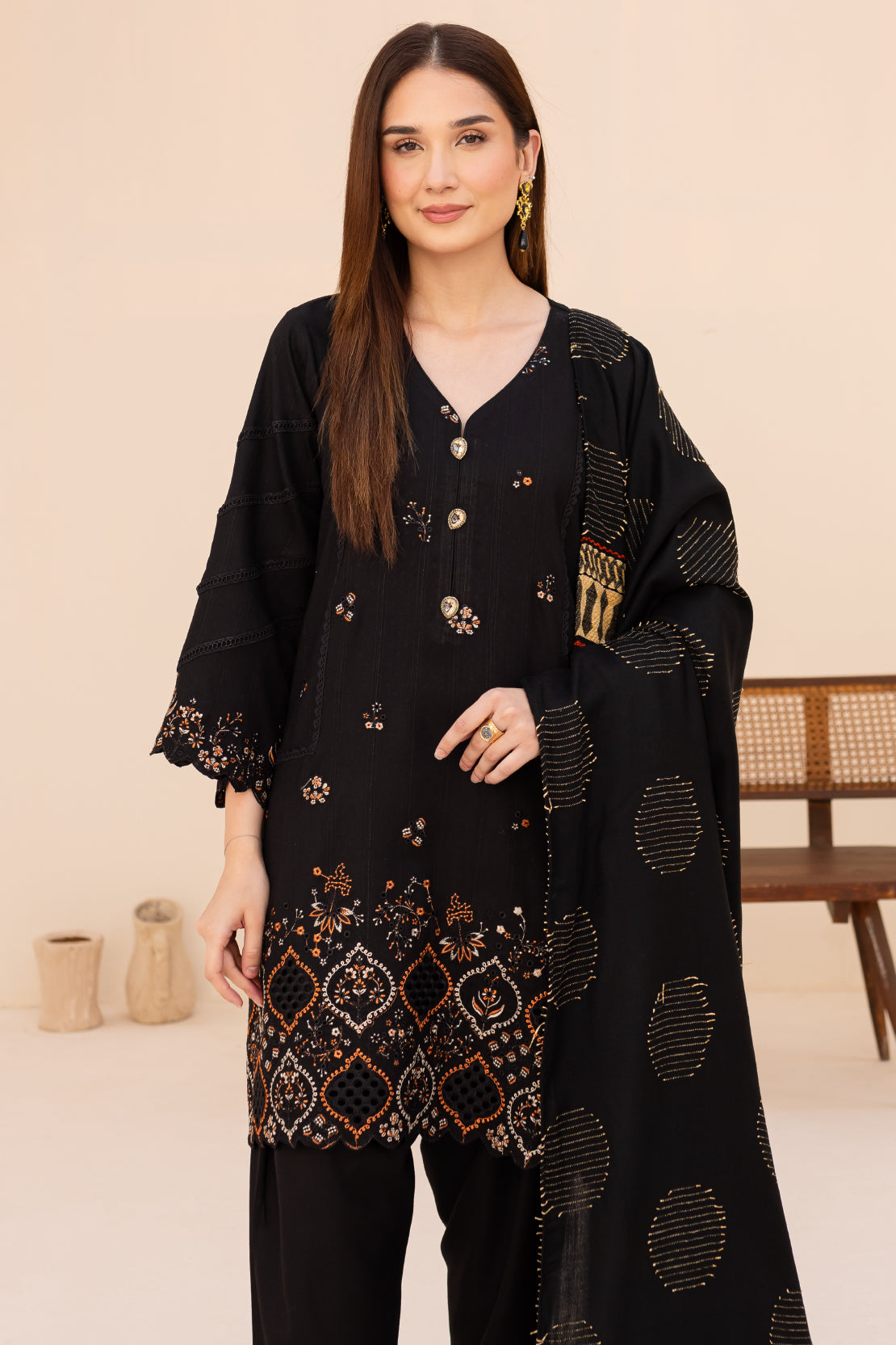 3 PIECE - PREMIUM EMBROIDERED WOOL - 5004